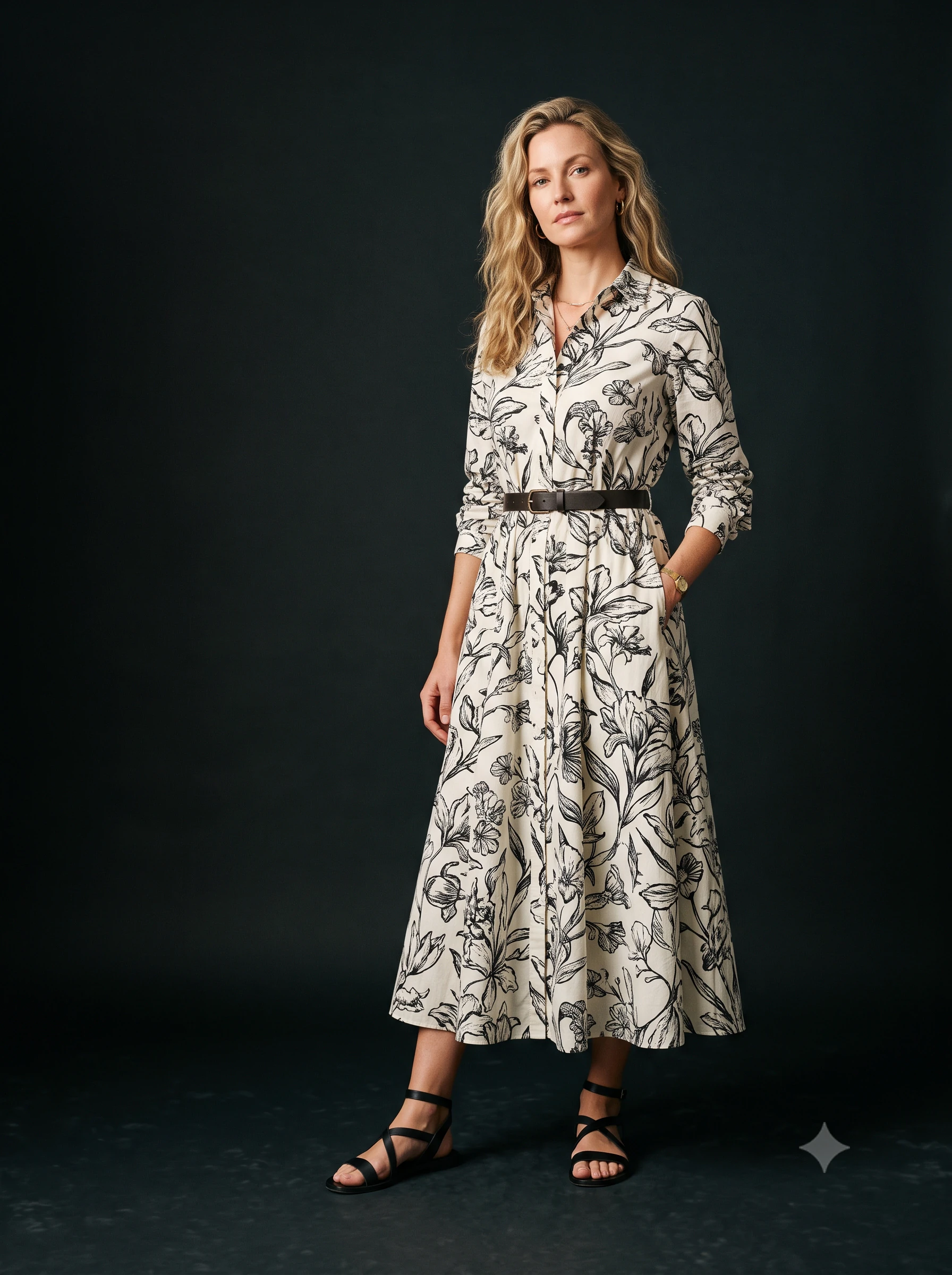Monochrome Ink — our cloth, shown worn